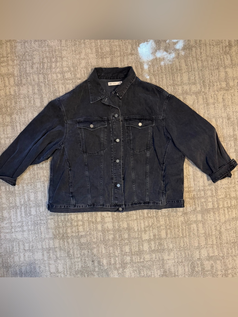 ASOS oversized Black Denim Jacket - size US 24
